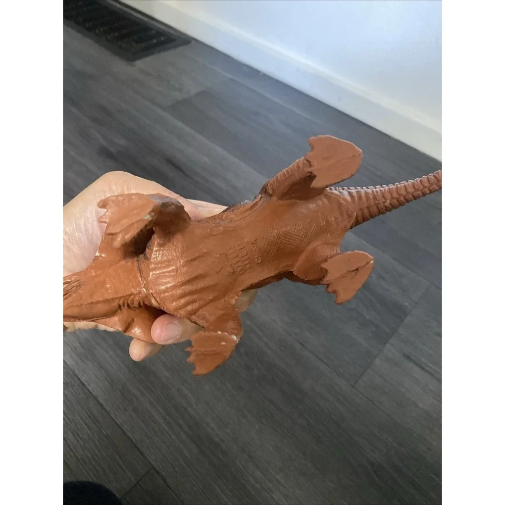 Vintage 1985 Imperial Dinosaur Triceratops Orange & Black